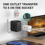 Universaalne Reisiadapter K&otilde;ik-&Uuml;hes Rahvusvaheline Seina Adapter USB-C., Baltas