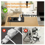 1tk Laudaplaadi Sisseehitatud Pistikupesa 2 USB-ga, 2-viisiline Pikendusjuhe 2 m Juhtmega.