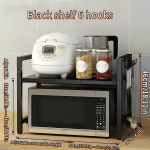 Mikrolaineahju Rack, Reguleeritav Riiul Konksudega, K&ouml;&ouml;giriiul.