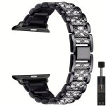 Nutikell Naiste H&otilde;bedane Kellarihm Apple Watchile 49mm 38mm jaoks., Juoda