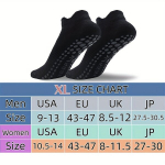 3 Paari Unisex Libisemisvastased Joogasokid Mustad Spordisokid Haardega , L