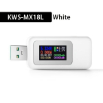 USB Tester Telefonilaadija Testija 4-30V Pinge Digitaalne Voltmeeter Ammeter 0-6.5A V&auml;rviekraan Aku J&otilde;u Indikaator Detektor, Baltas