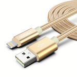 OLISHEN Vastupidav Nailonpunutud Lightning USB Kaabel, &Uuml;mar Matt Viimistlus, Auksinės spalvos