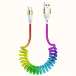1tk 1m USB-C Vikerkaare Vedrukaabel, P&otilde;imitud Andmekaabel.