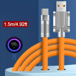 120W 6A USB C Kaabel Kiire Laadimine Xiaomi Samsung jaoks, Oranžinė