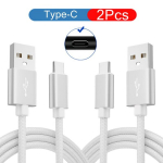 2tk USB C T&uuml;&uuml;p C Kiirlaadimise Kaabel Samsung Xiaomi Vivo Oppo jaoks., Sidabriniai 2vnt