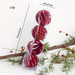 4-osaline Vintage Punane J&otilde;uluornamentide Komplekt, 8cm, P&auml;rlikinnitustega, 8cm flocking derinys dažytas rutulys