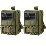 2-pakk Molle Kotid - Kompaktne Veekindel EDC Koti, V&auml;ike Tarvikute Kott 2 Kleebise ja 2 D Pandla., 2 pakuotės-Army Green