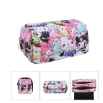Sanrio Hello Kitty & Kuromi Kahekihiline Pinal - Armas Anime-Inspireeritud Kirjatarvete Kott, G6682-2