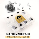 640 tk Promade F&auml;nnid Ripsmepikendused: 5D, 6D, 10D, 8-15mm Pikkus, 0.05/0.07mm Paksus, C Kaarduvus., 0,05