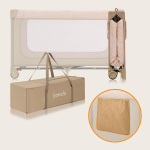 Lionelo Jasmin Easy Fold Beige Sand reisivoodi 2 k&otilde;rgusega madratsi, rataste ja transpordikotiga