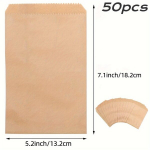 50tk/100tk Looduslik Kraft Paber Kotid, Toiduklassi Toidu S&auml;ilituskotid 3&times;5/4&times;6/5&times;7/6&times;8 Tolli Suupistekotid, 12,7&times;17,78 cm