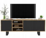 TV Kapp Meble Lindner Wotan Tamm Must Matt Mustade Metallraamidega 150 cm, 150 x 53 x 35