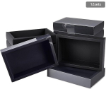 12-t&uuml;kiline Kraftpaberi Hoiukarpide Komplekt PVC Akendega, Juoda