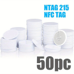 10/30/50tk NFC M&auml;rgid, NTAG215 NFC 215 T&uuml;hjad NFC M&uuml;ndid Valged NFC Kaardid, &Uuml;hildub TagMo Ja NFC Seadmetega, 50 vnt