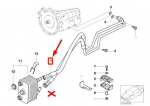 BMW X5 E53 3.0d Transmission Oil Cooler Line Flow Hose Genuine 17227788268