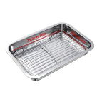 Baichang Roostevaba Terasist K&uuml;psetusplaat Komplekt Jahutusresti ja Korviga, Tiksliai metama kvadratinė lėk&scaron;tė (lengvo stiliaus) ilgis 32*22*2cm padėklas su filtru