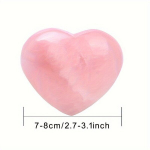 1 tk Looduslik Roosa Kvarts S&uuml;damekujuline Kivis&uuml;damik, 7-8 cm