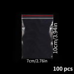 100tk T&otilde;mblukuga Plastikust Kotid, Suletavad L&auml;bipaistvad Kotid, 7*10 cm/2,76*3,94 colio