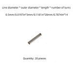 SUS304 Roostevaba Teras Survevedru: 0.5mm Traadi L&auml;bim&otilde;&otilde;t, 3mm V&auml;lisl&auml;bim&otilde;&otilde;t, 5-100mm Pikkused, 20 Tk Kohta.