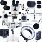 Mikroskoop Rosfix Jupiter Pro MSJP-T-SDMS1 &ndash; Trinokulaarne pea, Zoom 7&ndash;45x, HDMI+USB Kaamera