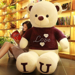 80/100 Cm Suur Ma Armastan Sind Pl&uuml;&uuml;skaru Armas Tohutu T&auml;idisega Pehme Karu Nuku Armastaja_White Purple Iu Dress Bear_120cm