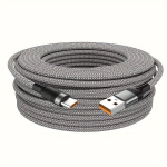 6A Kiirlaadimine USB-C Kaabel, Kangas Lame, Vastupidav Nailon., Juoda iki C tipo