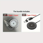Magnetiline Juhtmevaba Laadijapadi USB+Type-C Alus IPhoneile, Baltas PD ir USB A + juodas PD ir USB A
