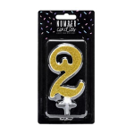 PartyDeco tordik&uuml;&uuml;nal, number 2, kuldne