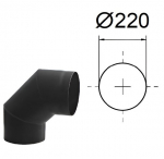 90&deg; paindumine. Must metall 2 mm. D-220 mm.