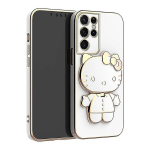 Hello Kitty Galvaniseeritud Kattega Raam&uuml;mbris, Mis &Uuml;hildub Samsung Galaxy S23 Ultra S22 S21 S20 Fe S10 Note 20 10 Plus A24 A34 A54 Kaanega_3_Galaxy A34 5G