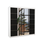 Riidekapp ADRK Furniture Dalmatia, valge/must