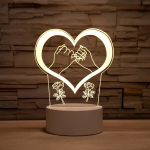 1tk 3D &Ouml;&ouml;valgusti, S&otilde;brap&auml;eva Eriseeria USB Loov Laualamp, Kingitus Lamp, Must Puutetundlik V&auml;rviline Lamp, SY220 vienos spalvos be jungiklio