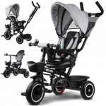 Triratukas su stogeliu Tiny Bike 3in1, pilkas