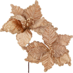 Kalėdinė dekoracija Puansetija, auksinė, 1 vnt.