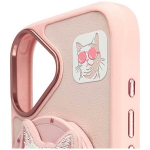 Etui Nimmy Glasses Cool Cat MagSafe do iPhone 16 r&oacute;żowy