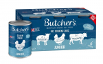 Butcher's Original Junior Mega pack mix koeratoit linnulihaga, veiselihaga, lambalihaga, 6x400 g