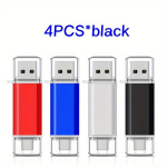 USB pulk 4tk K&otilde;rge Kvaliteediga USB M&auml;lupulk Dual OTG Type C, Juoda
