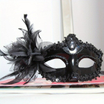 Kaunis Liilia Lillede Maskeraad Mask Sinu Peole, Juoda