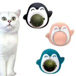M&auml;nguasjad kassidele, 3tk Catnip Ball, Penguin Shape Revolving Mint Ball,