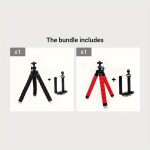 Paindlik Kaheksajalgne Mini Statiiv Klipiga - Sobib iPhoneile ja Kompaktkaameratele, Vastupidav Plastikust Konstrueerimine