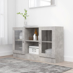 vidaXL vitriinkapp betoonhall 120x30,5x70 cm puitlaastplaat