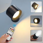 1tk LED Seinavalgusti - 360&deg; P&ouml;&ouml;ratav, H&auml;mardatav, USB Toitega, Puldi, Hotellile Sobiv, Perekonnale, Moodne Lugemiseks & Meeleoluvalguseks