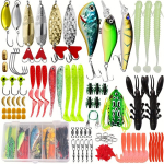 88/108/130/360tk T&auml;ielik Kalastustarvete Komplekt: Voblerid, Spinnerbaitid, Plastikussid, Jigid, Pealmised Landid Forellile, Bassile & L&otilde;hele , 93vnt jaukų rinkinys