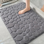 1tk Kivimustriline Pehme WC Vaip, Vannimatt, Libisemiskindel Vaip, 40*120cm Juoda