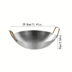 1tk, Kahe K&otilde;rvaga Roostevaba Teras Praepann, Traditsiooniline Roostevaba Teras Wok, 29,8 CM / 11,41 colio