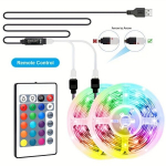 RGB LED-riba tuled 24-klahviga kaugjuhtimispuldi ja USB-toitega, 98,4 pėdų / 30 metrų