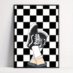 Moodne Retromustriline Kingade Seinapilt - Kevad ja Talv Plakat Pickify