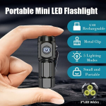 Mini LED USB laetav taskulamp, konna silm, kompaktne.
