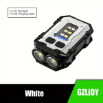 GZLIDY Mini LED Taskulamp, USB Laetav V&otilde;tmehoidja Tuli 8 Režiimi, Aku N&auml;idik, Saba Magnet, Ideaalne V&auml;litegevusteks., Baltas